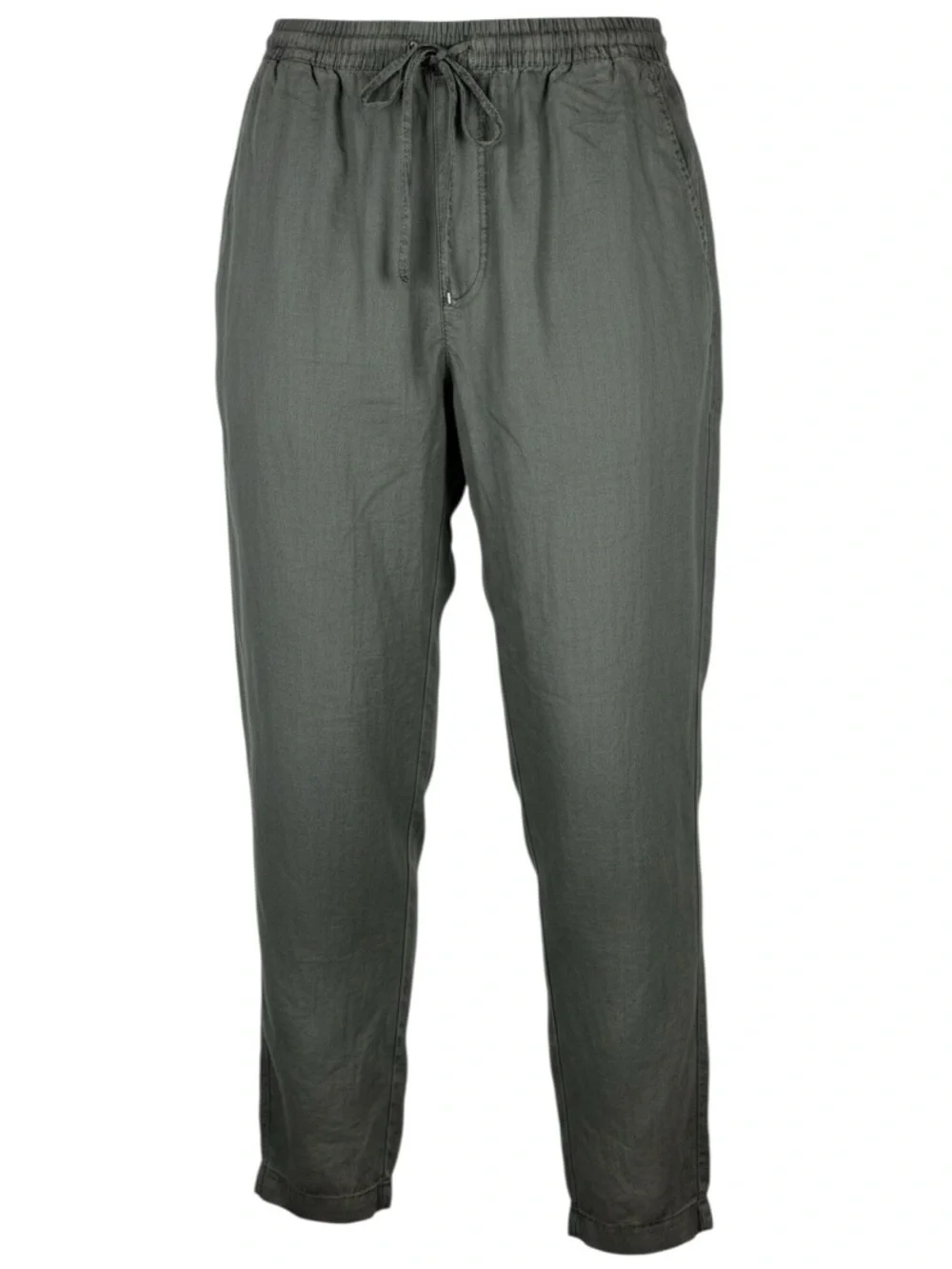 H&M Gray 100% Linen Drawstring Elastic Waist Relaxed Pants Coastal Grandma XXL